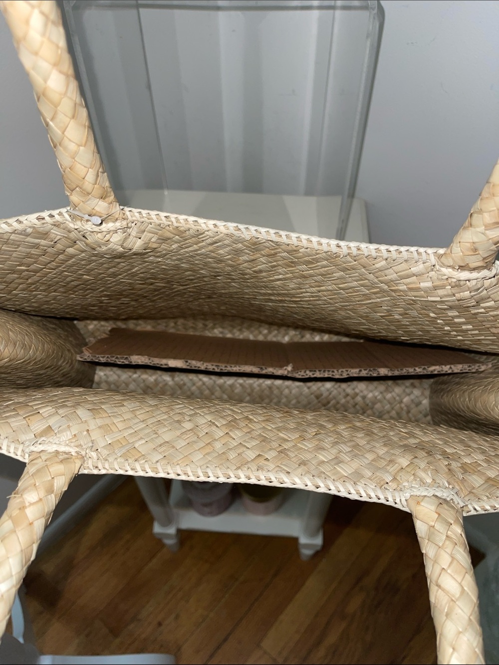 Shade & Shore Brown and Cream Woven Ombre Tote - Picture 7 of 9